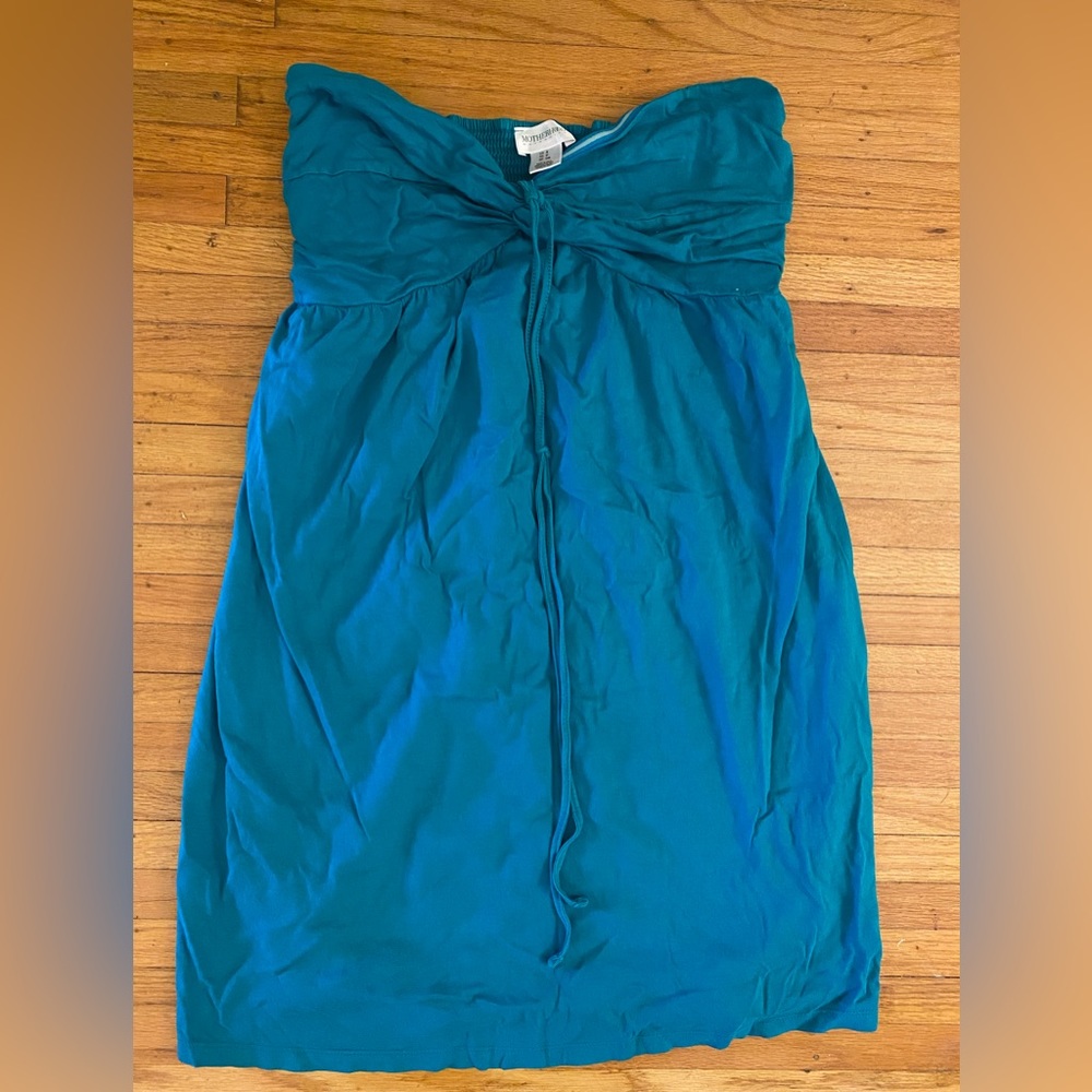Teal maternity strapless coverup